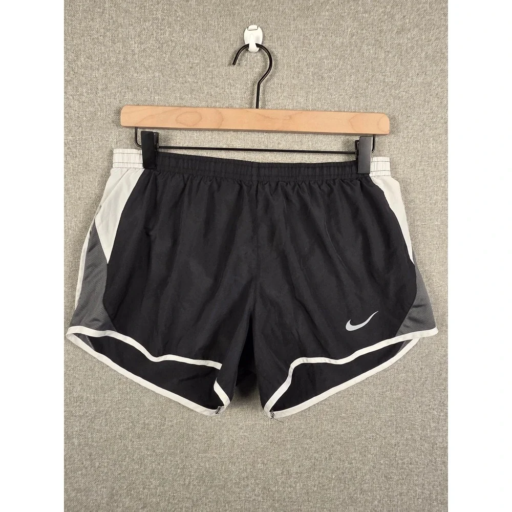Nike Dri-FIT Tempo Running Shorts Black White Grey 849394-010 Womens Medium